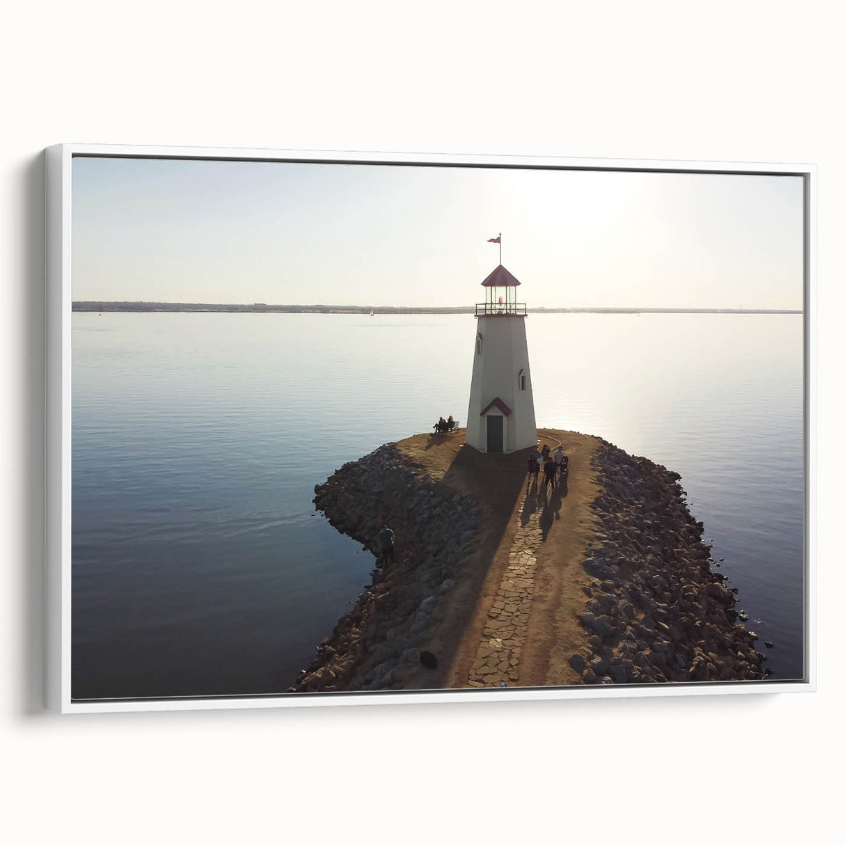 Vintage poster art of Oklahoma scenery on framed canvas with colorful and black accents, ideal for living room decor.