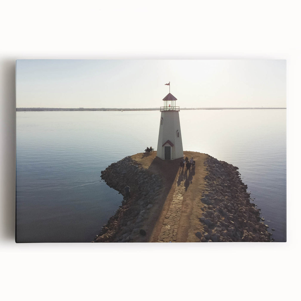 Black and white stretched canvas featuring a panoramic view of Oklahoma scenery, ideal for kitchen wall art.