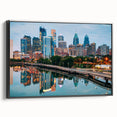 Black and white framed canvas featuring a vintage-style Pennsylvania landscape, suitable for bedroom decor.