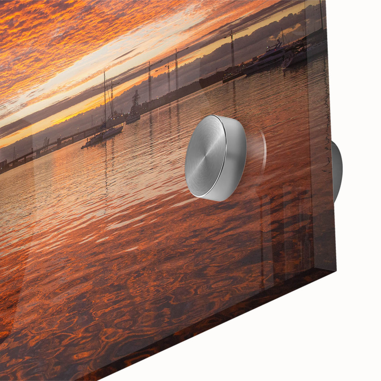 Large abstract wall art depicting Virginia scenery in mid-century modernist style on acrylic glass.