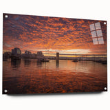 Large abstract depiction of Virginia scenery in muted earth tones on acrylic glass.