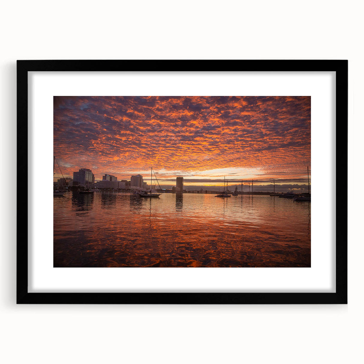 Extra large abstract art print of colorful, textured Virginia scenery on a black framed canvas, ideal for living room decor.