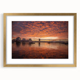 Extra large abstract art print of a textured Virginia scenery in gold frame, ideal for living room decor.