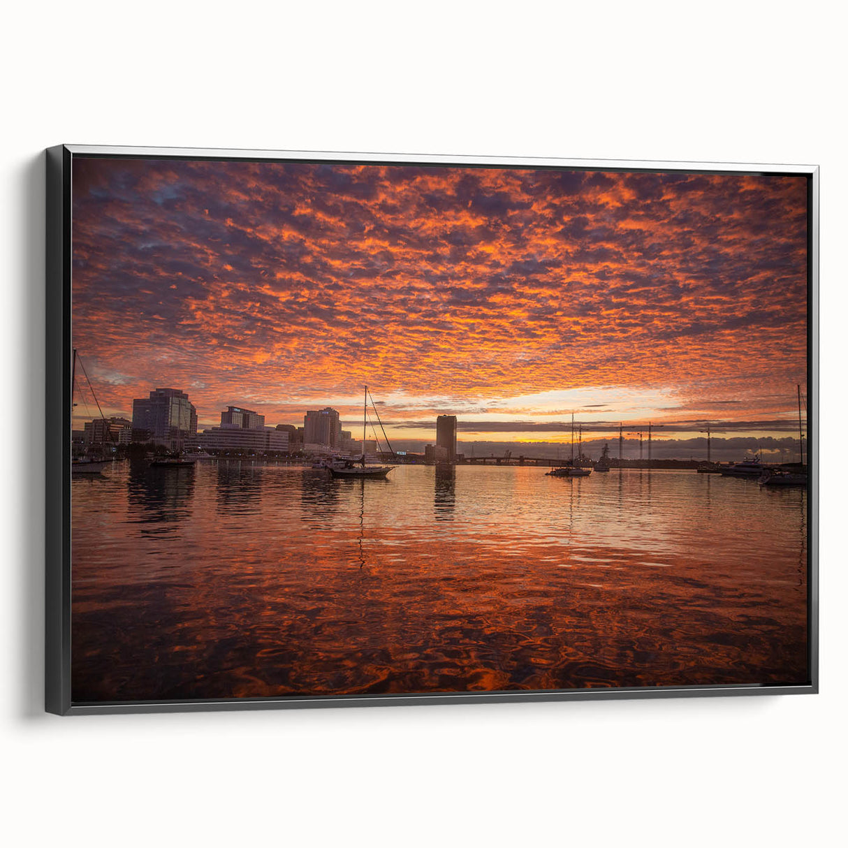 Black and white framed canvas featuring a vintage-style Virginia landscape, ideal for bedroom decor.