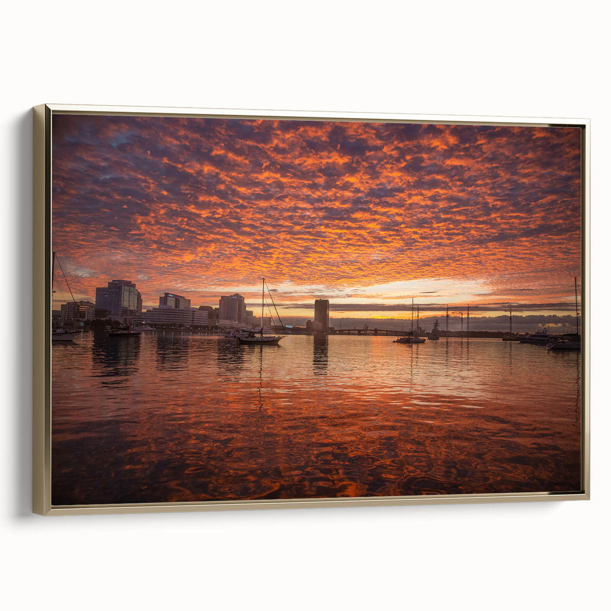 Framed canvas of a vintage-style Virginia landscape in muted gold and black tones, suitable for bedroom wall art.