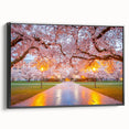 Black and white framed canvas of Seattle landscape with vintage poster art style, ideal for bedroom wall decor.