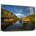 Acrylic print of a West Virginia landscape in muted earth tones, ideal for bedroom or dining room decor.