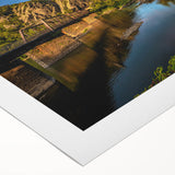 Art deco poster of West Virginia scenery in muted earth tones on rolled canvas, suitable for dining room or bathroom.