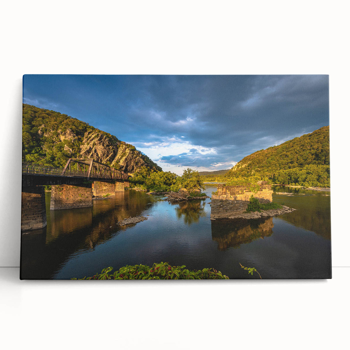 Black and white stretched canvas of West Virginia scenery, ideal for kitchen wall art or bedroom ambiance.