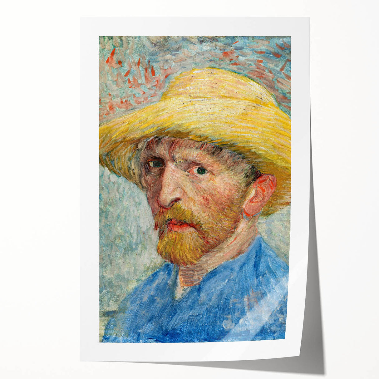 Extra large rolled canvas print of Van Gogh-inspired floral art in vibrant colors, ideal for dining room wall.