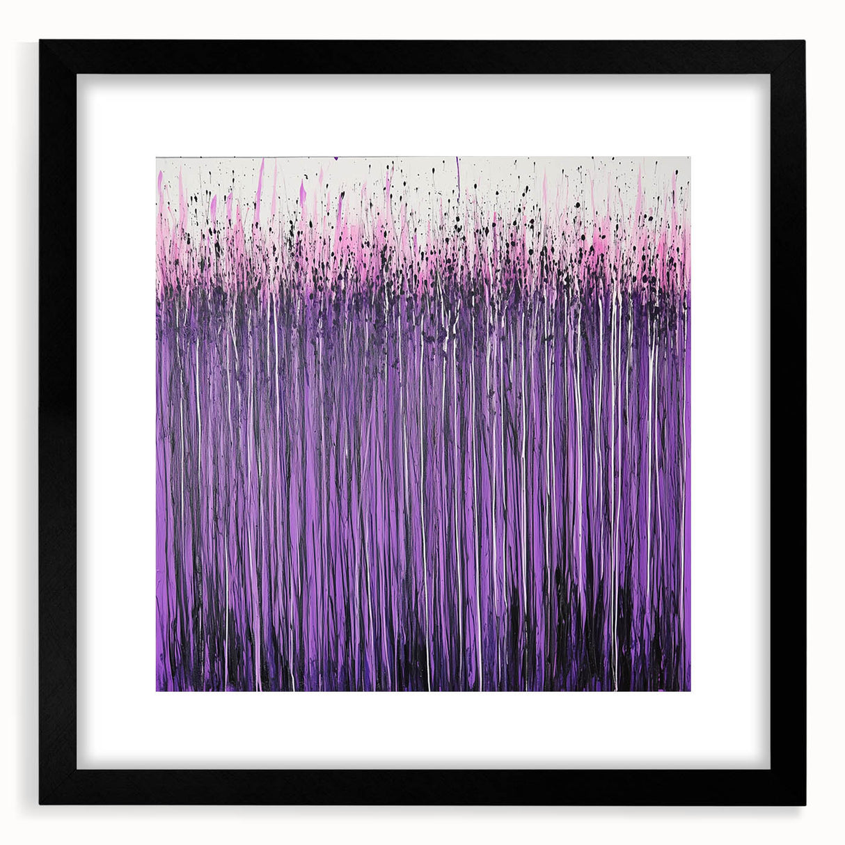 Dining Room Wall Decor – Vibrant Purple and Pink Drip Abstract