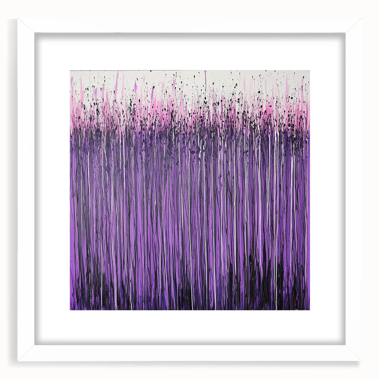 Dining Room Wall Decor – Vibrant Purple and Pink Drip Abstract