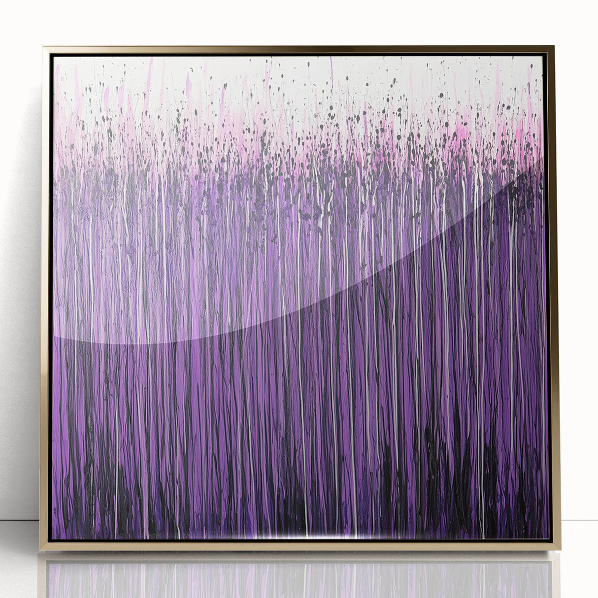 Dining Room Wall Decor – Vibrant Purple and Pink Drip Abstract
