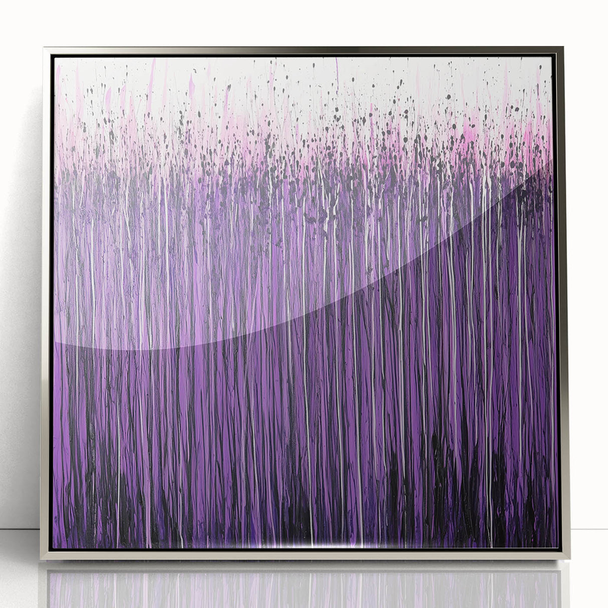 Dining Room Wall Decor – Vibrant Purple and Pink Drip Abstract