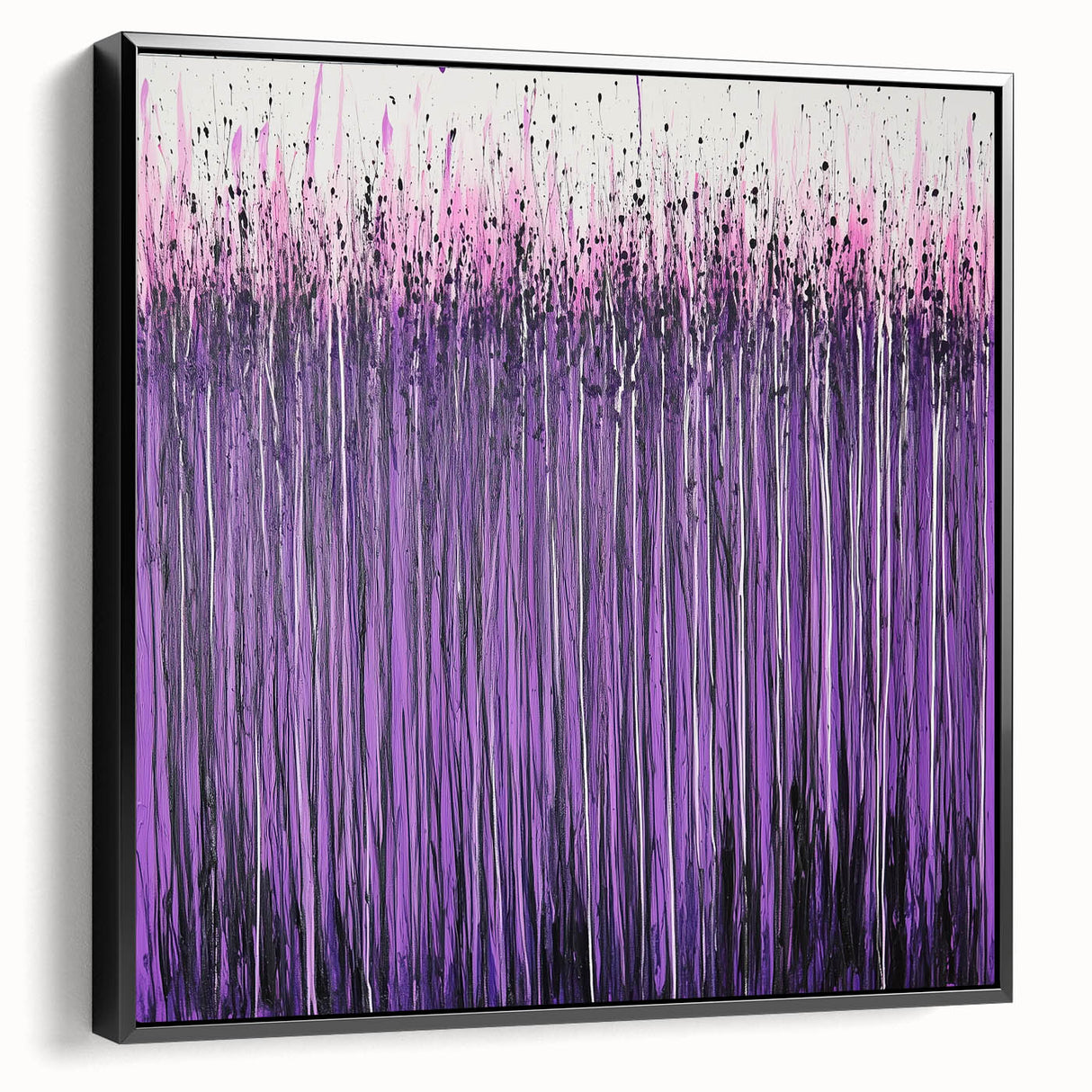Dining Room Wall Decor – Vibrant Purple and Pink Drip Abstract