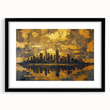 Abstract landscape wall art framed in black with a mat, showcasing vibrant colors and intricate patterns, perfect for modern home decor. This piece adds a contemporary touch to living spaces, highlighting artistic creativity.