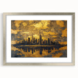 Abstract landscape wall art framed in silver, featuring soft colors and flowing shapes, perfect for modern home decor or office aesthetics.