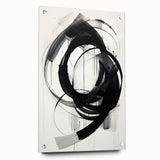 Abstract minimalist wall art displayed in a side view, featuring an acrylic glass finish and decorative pins, ideal for modern home decor. Perfect for adding a contemporary touch to any space.