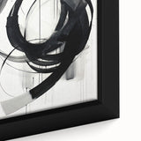 Close-up of framed abstract minimalist wall art featuring soft pastel colors and geometric shapes, perfect for modern home decor, adding a stylish touch to any room.