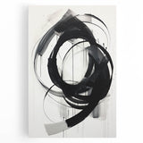 Abstract minimalist wall art canvas print featuring soft pastel colors and geometric shapes, perfect for modern home decor, displayed in a front view setting.