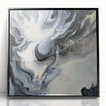 Fluid Abstract Wall Art – Black, White & Gold Marble Movement