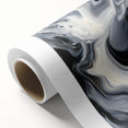 Fluid Abstract Wall Art – Black, White & Gold Marble Movement