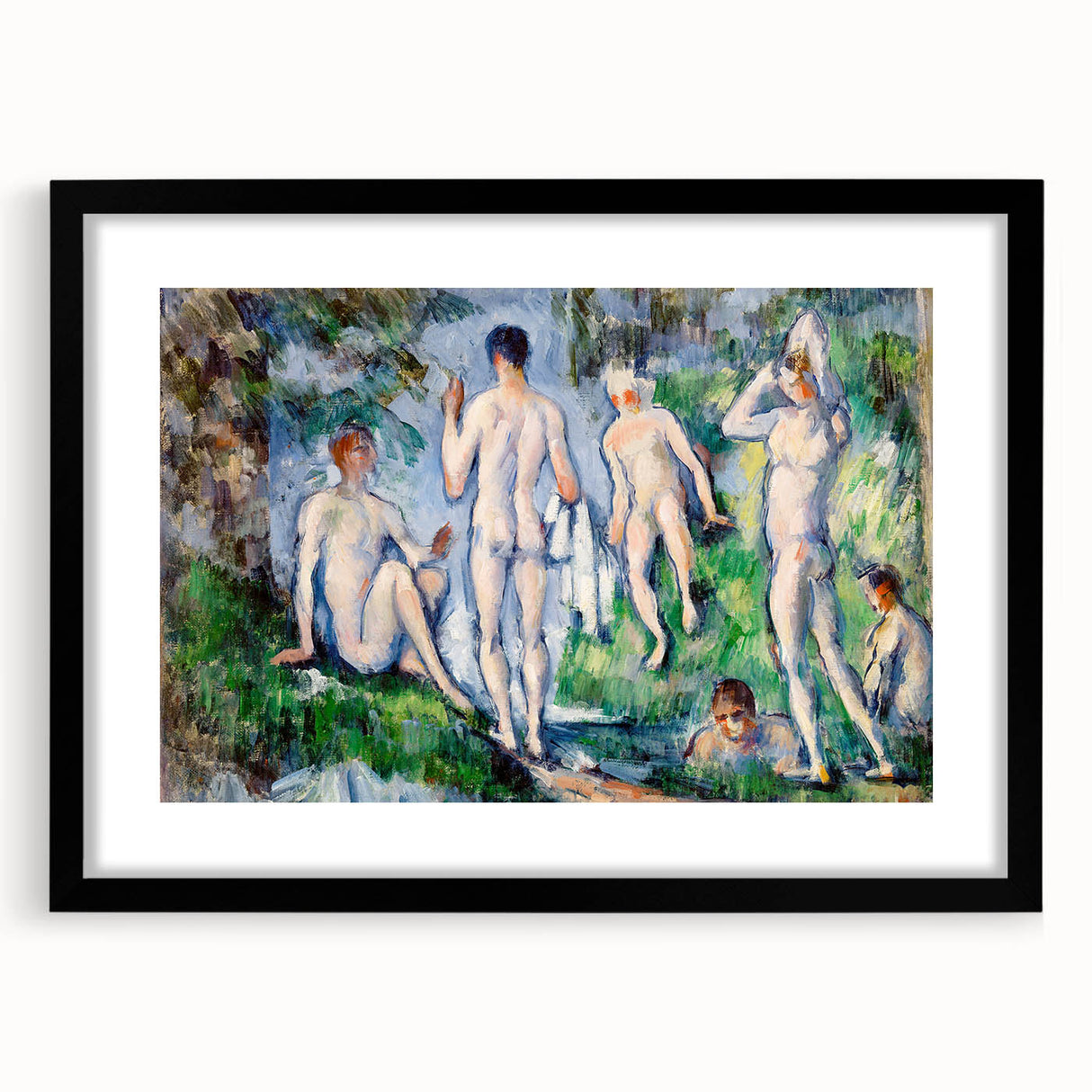 Group of Bathers by Cézanne: Classic Impressionist Figurative Wall Art