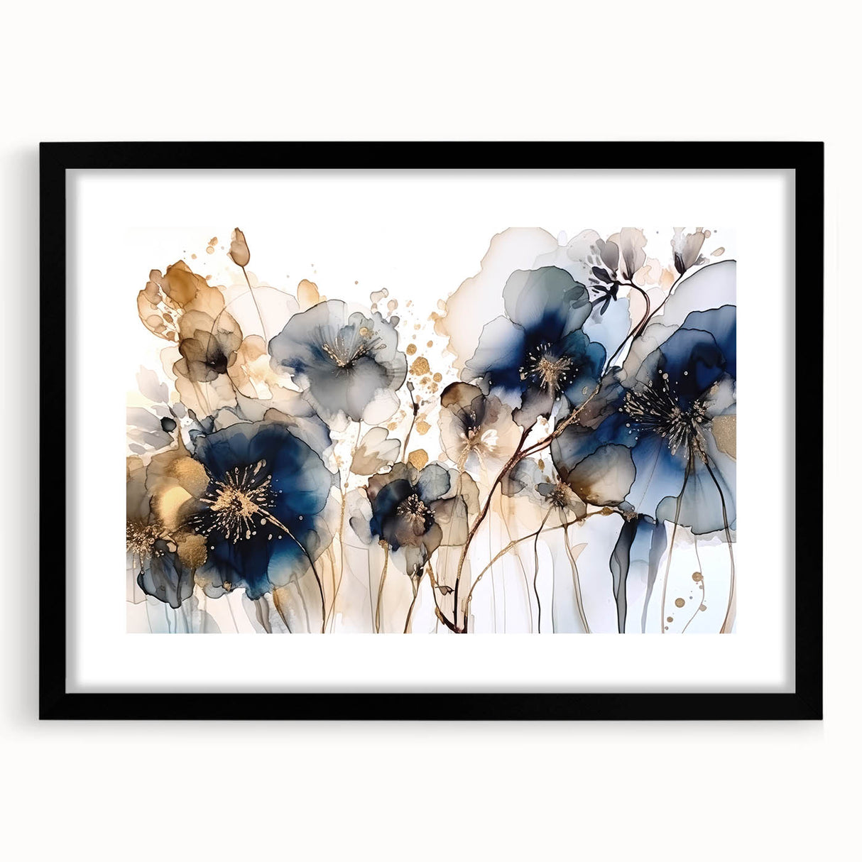 Elegant Floral Living Room Wall Art - Modern Canvas & Framed Print
