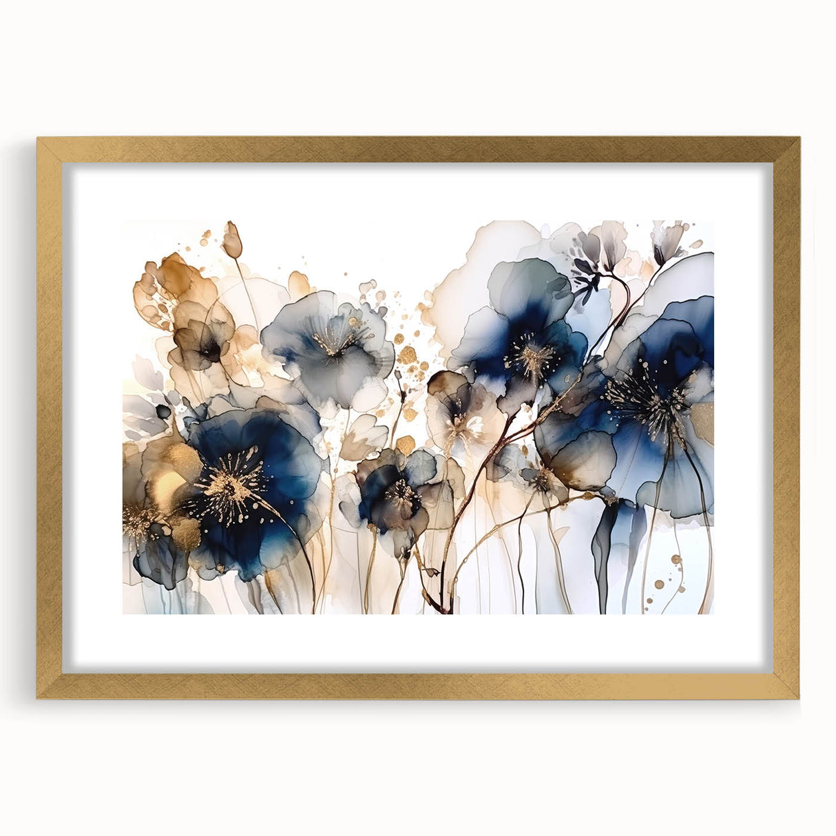 Elegant Floral Living Room Wall Art - Modern Canvas & Framed Print