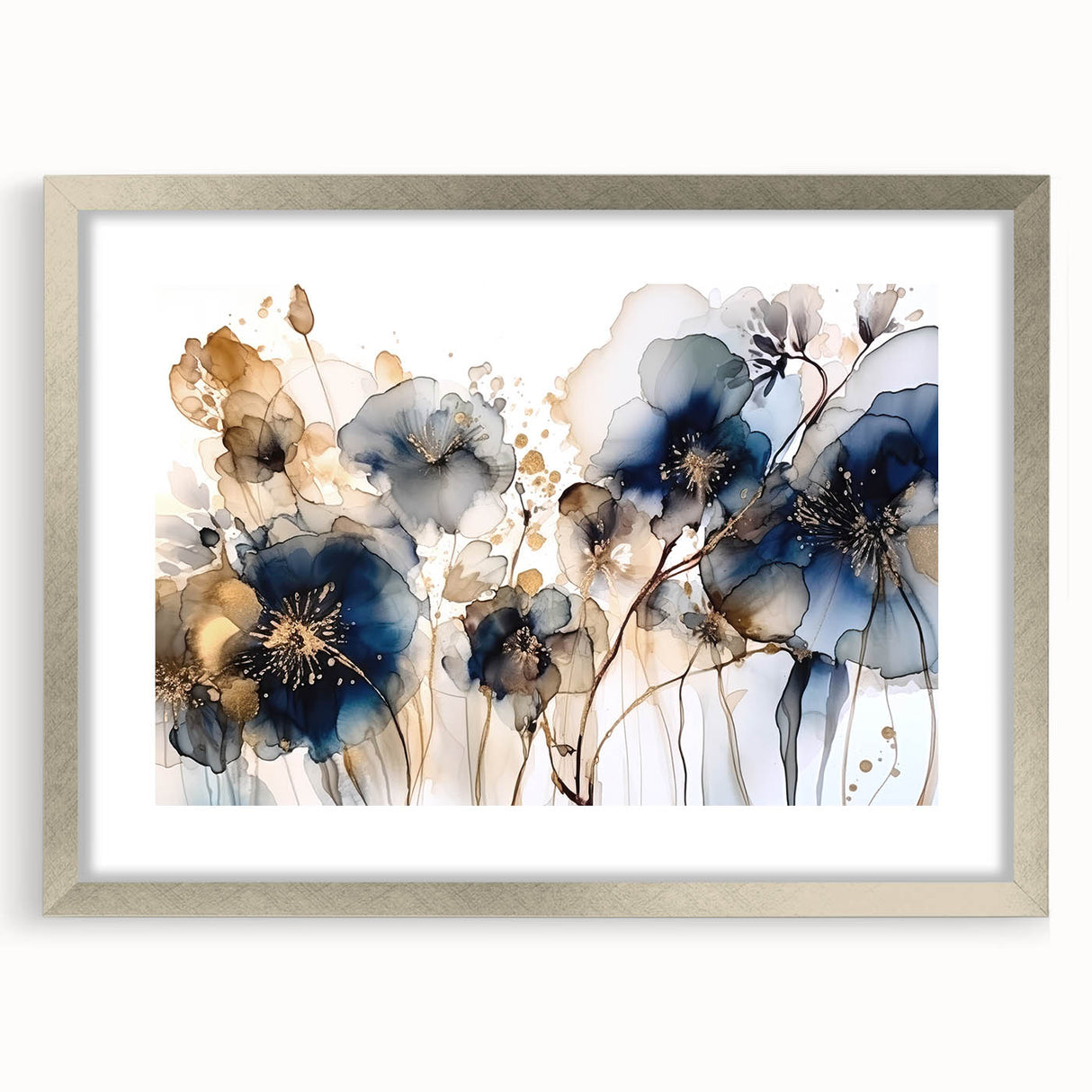 Elegant Floral Living Room Wall Art - Modern Canvas & Framed Print