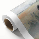 Abstract figurative art design on rolled canvas showcasing vibrant colors and dynamic shapes. Ideal for modern decor, it is securely packaged in a cardboard tube for safe delivery.