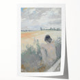 Abstract figurative rolled print showcasing vibrant colors and dynamic shapes, elegantly packaged in a protective cardboard tube, ideal for modern art decor.
