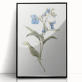 Framed acrylic artwork showcasing abstract floral designs in vibrant colors, elegantly presented in a sleek black frame, ideal for modern home decor.