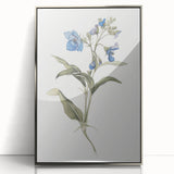 Framed abstract floral wall art in silver acrylic, showcasing vibrant colors and intricate designs, perfect for modern home decor or office aesthetics.