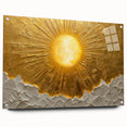 Abstract landscape wall art displayed in a sleek acrylic frame, showcasing vibrant colors and intricate details. The side view highlights the modern design and elegant pins securing the artwork, perfect for contemporary home decor.