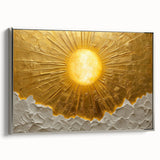 Framed abstract landscape wall art featuring silver accents, showcasing vibrant colors and flowing shapes, perfect for modern home decor and enhancing interior spaces.