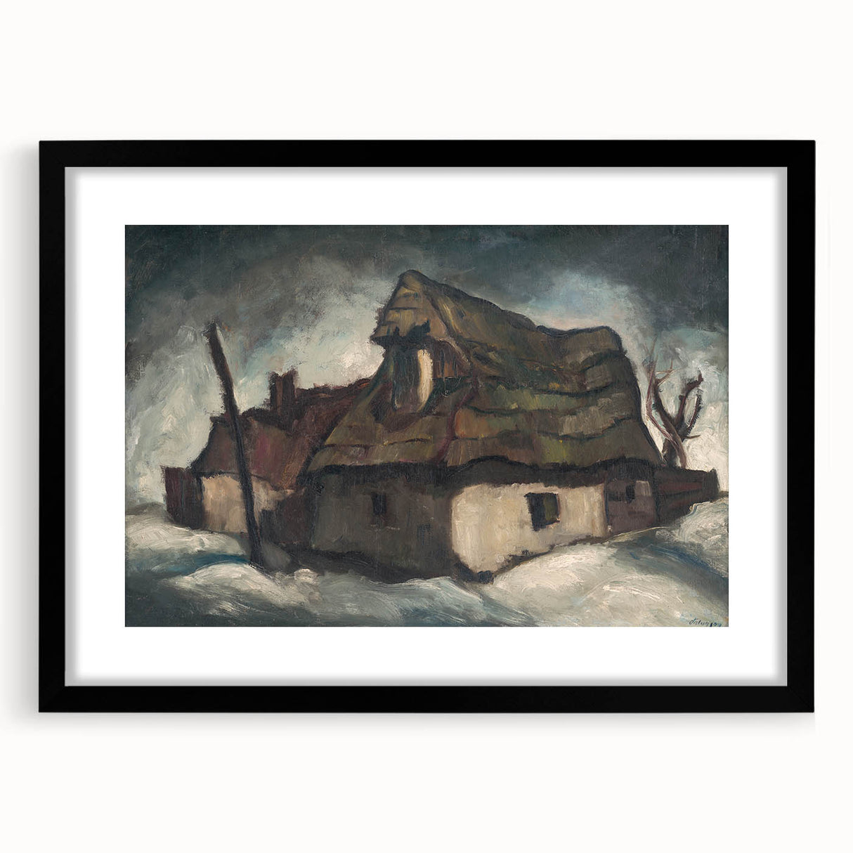 Rustic Cottages - Moody Modern Wall Art in Earthy, Dark Tones