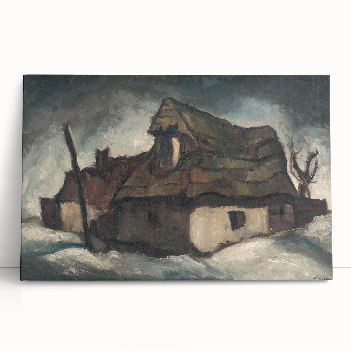 Rustic Cottages - Moody Modern Wall Art in Earthy, Dark Tones