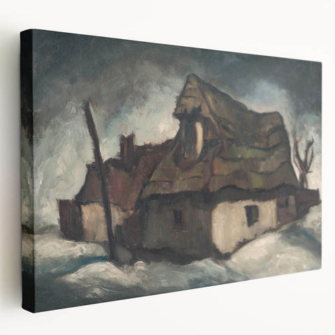 Rustic Cottages - Moody Modern Wall Art in Earthy, Dark Tones