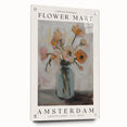Abstract floral acrylic art piece displayed in a glass frame, showcasing vibrant colors and intricate designs, ideal for modern home decor.