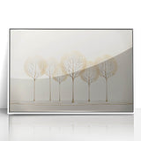 Framed acrylic art piece showcasing an abstract landscape design with vibrant colors, set against a white background, perfect for modern home decor.