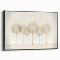 Framed abstract landscape canvas art showcasing a serene black and white color palette, displayed from a side view, ideal for modern home decor.