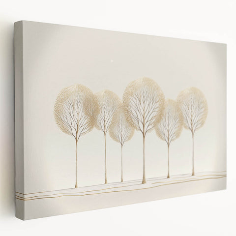 Abstract landscape stretched canvas artwork showcasing vibrant hues of blue, green, and orange, elegantly displayed from a side view, perfect for modern home decor.