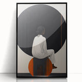 Framed acrylic wall art featuring a minimalist black abstract design, perfect for modern home decor, showcasing sleek lines and a contemporary aesthetic.