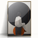 Framed abstract minimalist wall art featuring a gold acrylic design, set against a white background, perfect for modern home decor and stylish interiors.