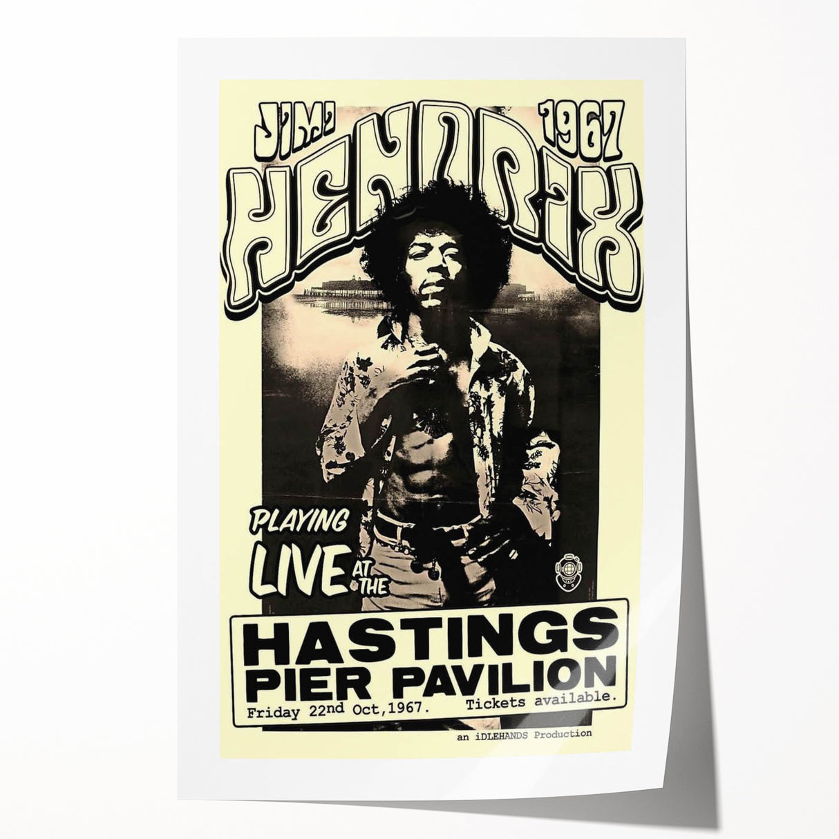 Jimi Hendrix Retro Wall Art – Vintage Hastings Pier Concert Print