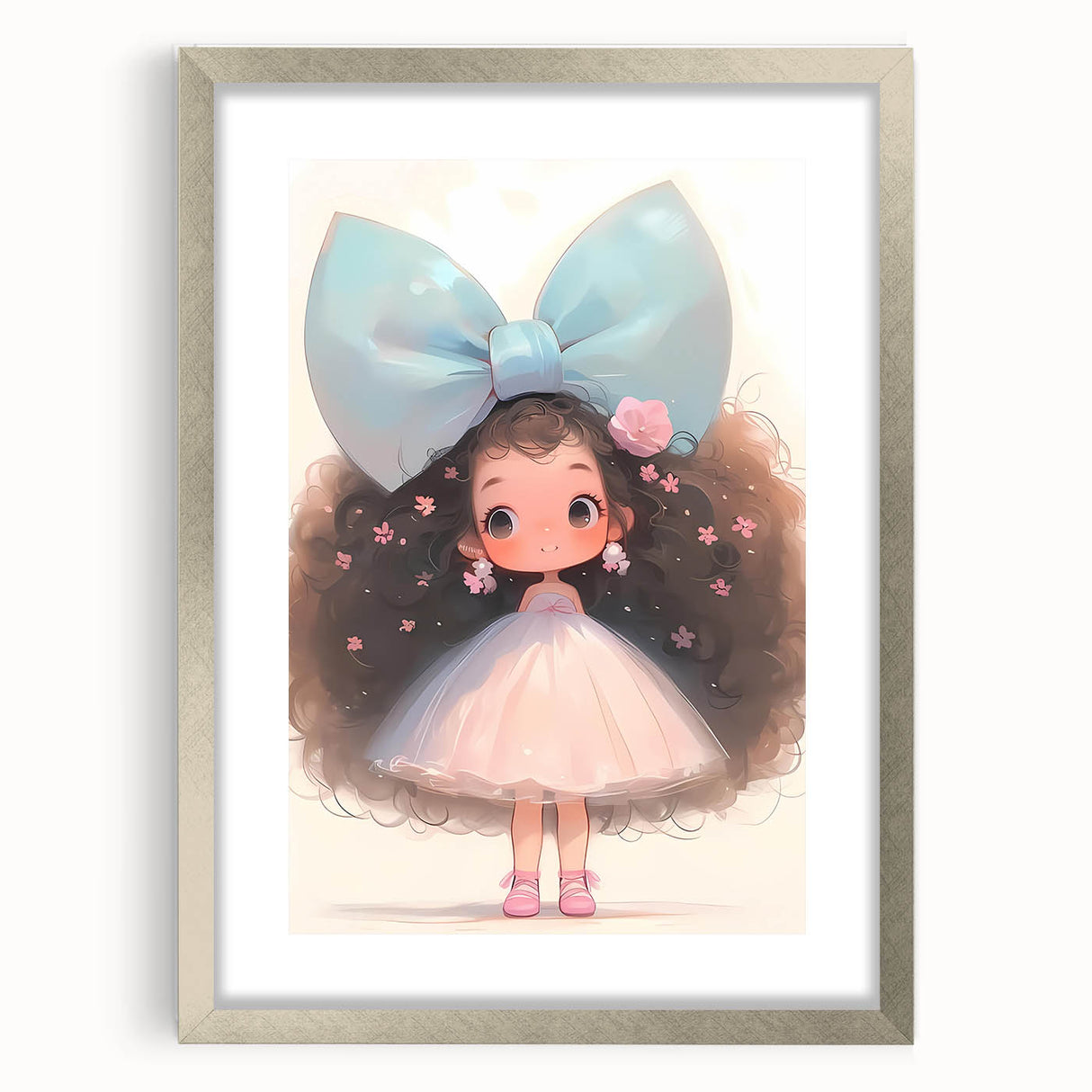 Elegant Bow Girl Wall Art - Girls Room and Nursery Decor