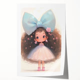 Elegant Bow Girl Wall Art - Girls Room and Nursery Decor
