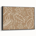 Black and white landscape art painting on framed canvas, depicting a serene vintage poster-style fall scene.