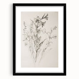 Elegant abstract floral frame in matte black, showcasing intricate designs and vivid colors, perfect for modern home decor or art display.